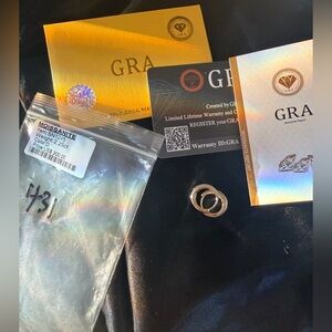 GRA Moissanite stones earrings with its certificate